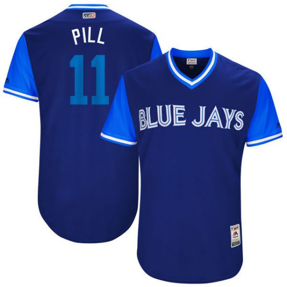 Men Toronto Blue Jays #11 Pill Blue New Rush Limited MLB Jerseys->toronto blue jays->MLB Jersey